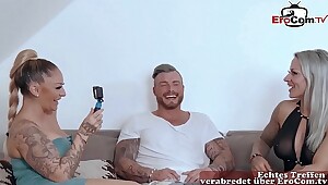 Deutsche Recreation MILFs beim anal dreier FFM mit tattoo